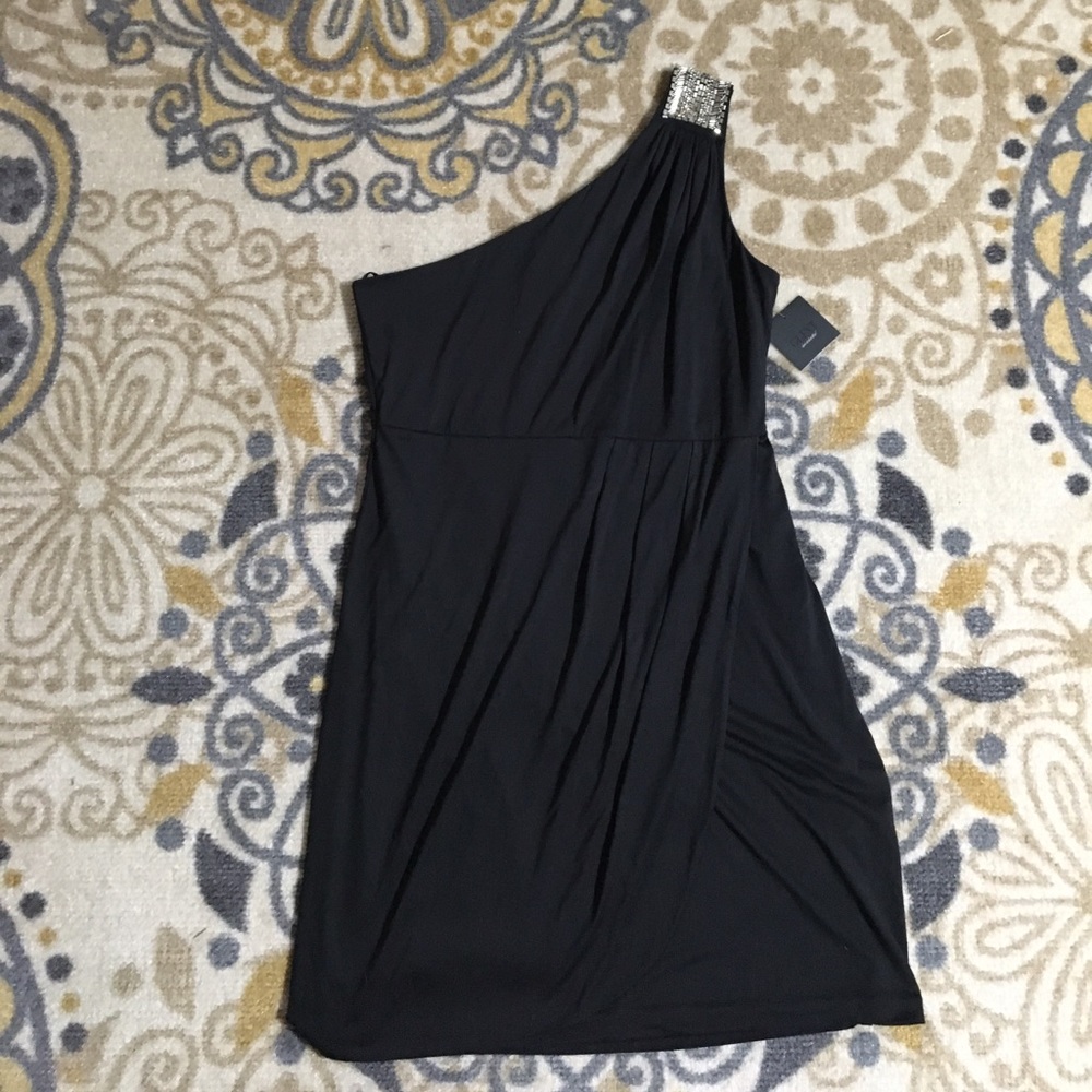 NEW Glint Societe one shoulder blk cocktail dress - Picture 4 of 8